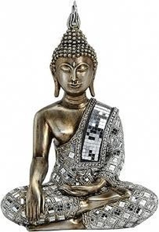 motor Articulatie Zweet Boeddha beeld brons/zilver 33 cm | bol.com