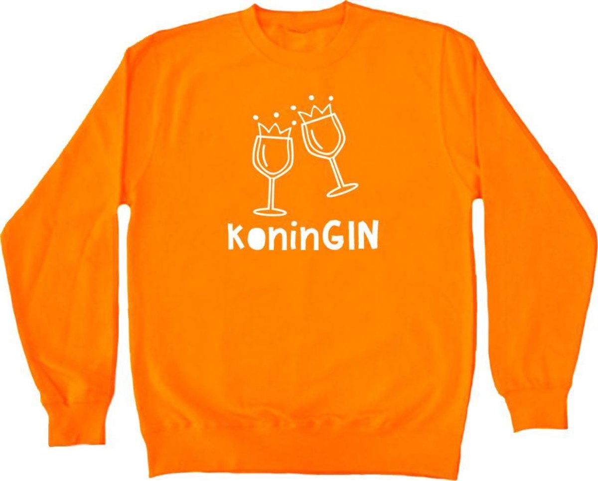 Oranje sweater Koningsdag | Koning gin | Maat L