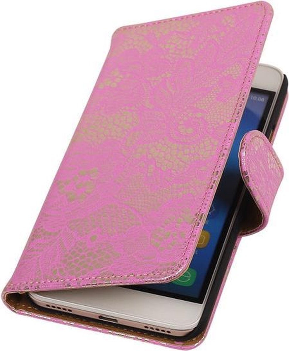 Huawei Honor Y6 - Lace Roze Booktype Wallet Hoesje