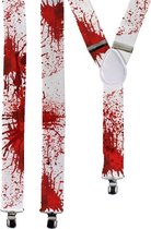 Halloween - Witte bretels met bloedvlekken voor volwassenen