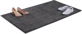 relaxdays schoonloopmat grijs - deurmat binnen - droogloopmat - voetmat - extra dun 90x150cm