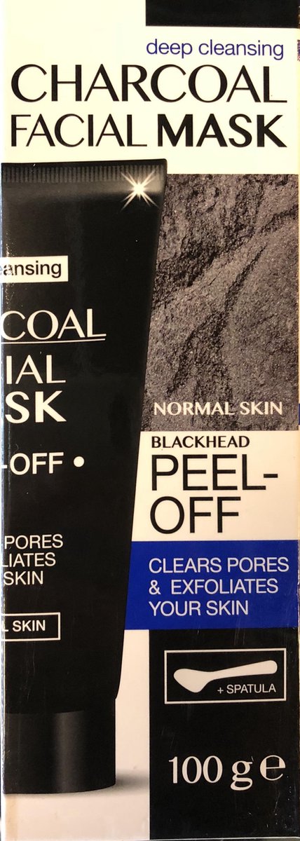 Charcoal Facial Mask-charcoal facial mask deep cleansing-meeeter-gezichtsverzorging-peel-off-normal skin-houtskool-spateltool