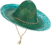 HOANG LONG - Groene Mexicaanse sombrero voor volwassenen - Hoeden > Strohoeden