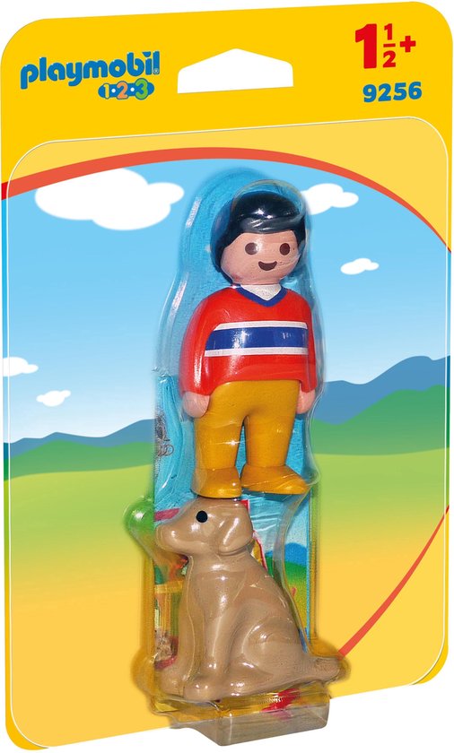 PLAYMOBIL 1.2.3 Man met hond  - 9256