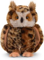 Keel Toys pluche oehoe uil bruin uilen knuffel 28 cm - bosdier knuffeldieren - Speelgoed voor kind