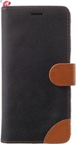 Shop4 - Samsung Galaxy S9 Plus Hoesje - Wallet Case Dutch Design Denim en Leer Zwart