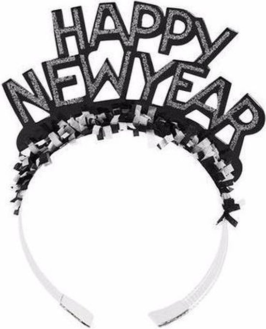 Victor Encommium bende Haarband Happy New Year zwart voor volwassenen - Diadeem hoofdband happy  newyear | bol.com