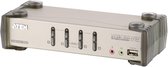 ATEN CS1734B 4-poorts KVM-schakelaar met USB 2.0 hub en 2.1 surround sound audio