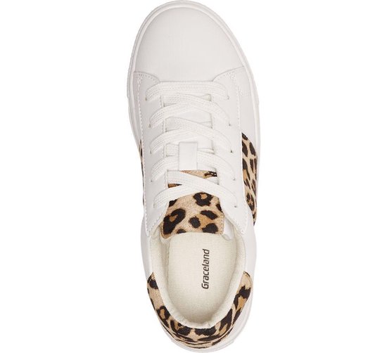 Graceland Kinderen Witte sneaker leopard - Maat 35 | Bestel nu!