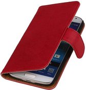 Mobieletelefoonhoesje.nl  - Samsung Galaxy S3 Mini Cover Washed Leer Bookstyle Roze