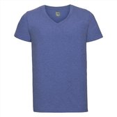 Basic V-hals t-shirt vintage washed denim blauw voor heren - Herenkleding t-shirt blauw S (36/48)