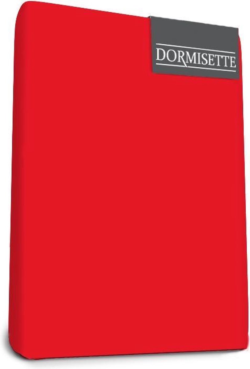 Dormisette Mako Jersey hoeslakens de luxe 120 x 220 cm rood