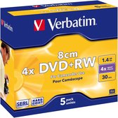 Verbatim 43565 DVD+RW 8cm Matt Silver - 5 Stuks / Jewelcase