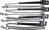 Nobby kettinglijn met lederen handvat zwart 1,2 x 110 cm - 1 ST