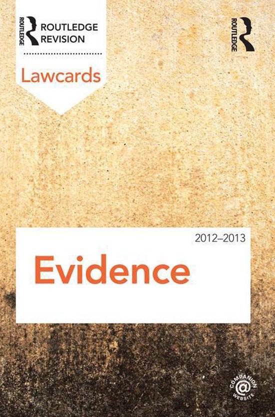 Evidence Lawcards 2012-2013 - cover