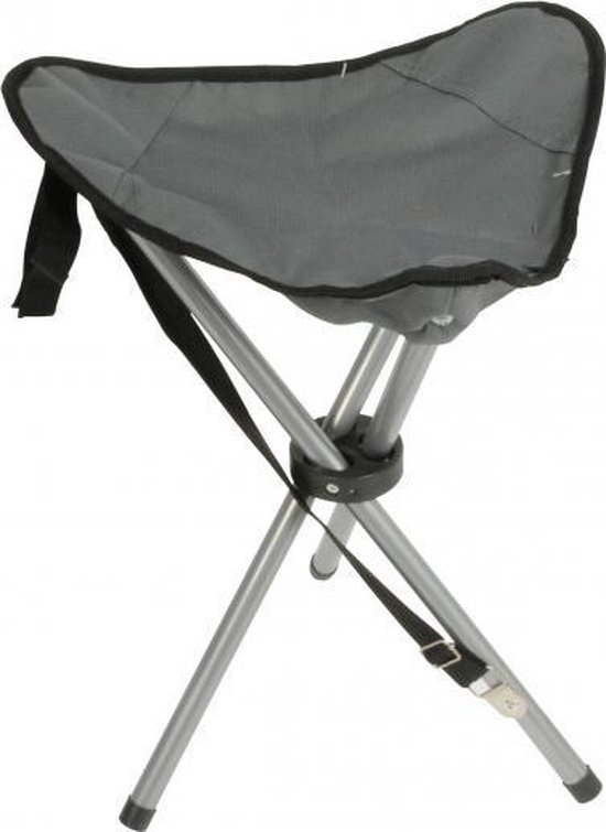 Grijze opvouwbare lichtgewicht campingkruk/visserskruk 31 x 50 cm - Outdoor/vakantie - Inklapbaar stoeltje/krukje van Merkloos — afbeelding 4