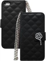 iPhone 5/5S Bling Wallet Hoesje - Zwart