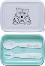 Bloomingville - Lunch Box w/Cutlery, Green, Plastic