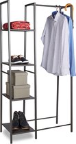 relaxdays - kledingrek metaal met 4 planken - open kledingkast kledingstandaard