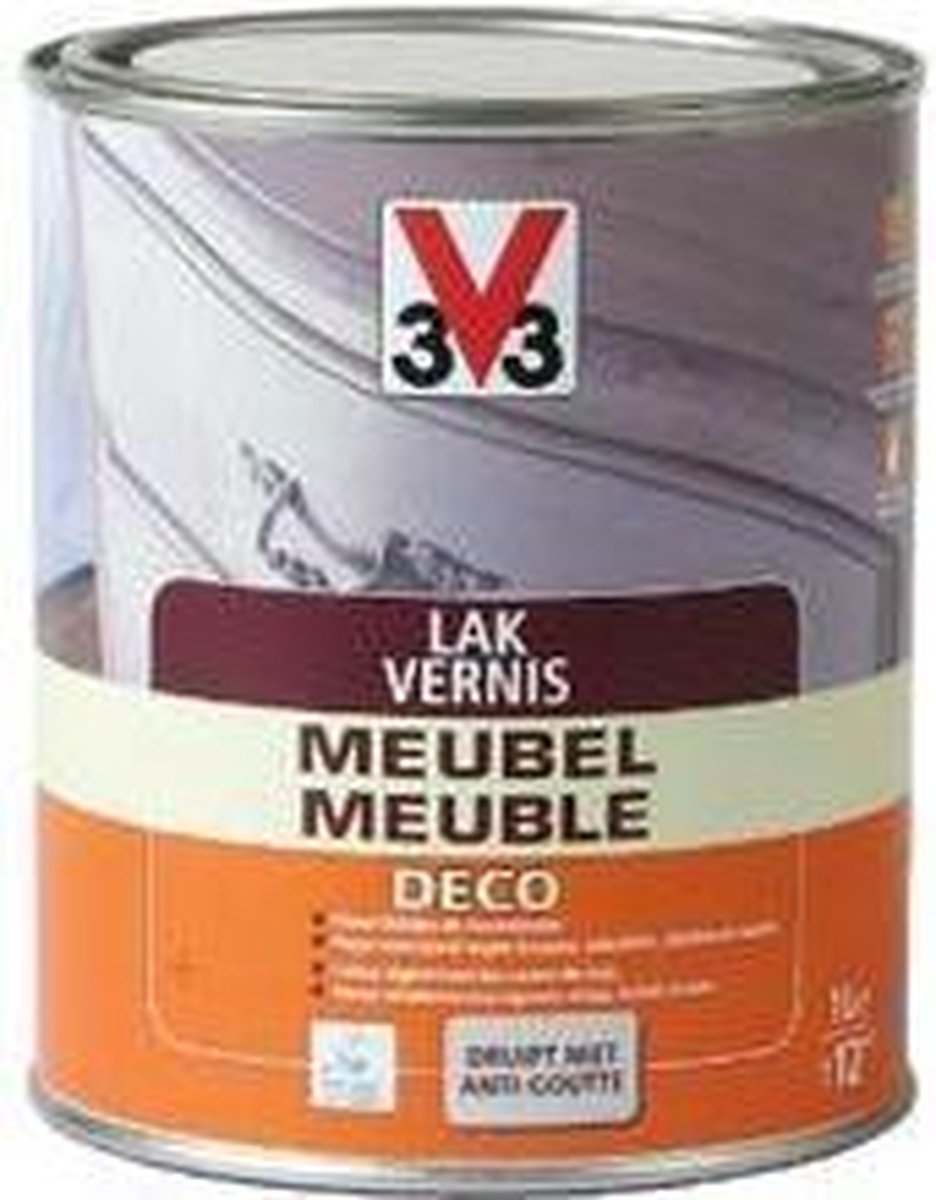 V33 Meubelvernis - Kleurloos - 1 l - Zijdeglans - 12 m²/l