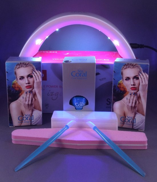 GEL NAGELLAK LED LAMP NAGELS STARTERSPAKKET GELLAK SET EN 3