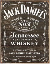Jack Daniels Wandbord 'Weathered Logo' - Metaal - 30 x 40 cm