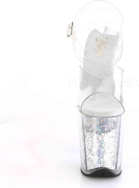 Pleaser Sandale avec bride à la cheville -35 Chaussures- FLAMINGO-808GF US 5 Argenté