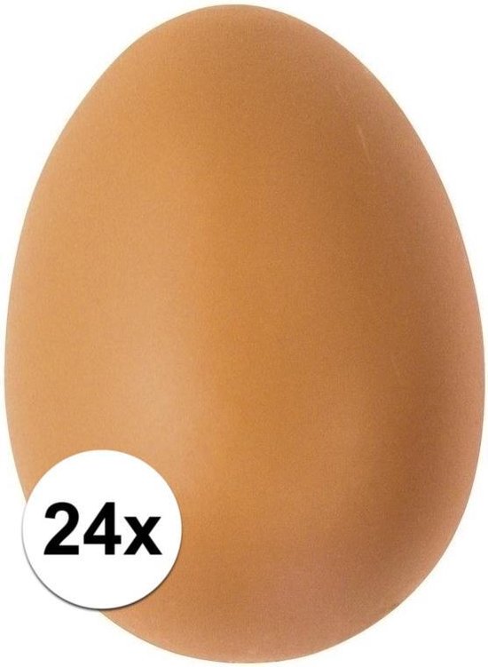 24x Plastic bruine eieren om te versieren 6 cm | bol.com