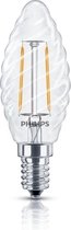 Philips led Kaars E14 ribbel glas 2,3W