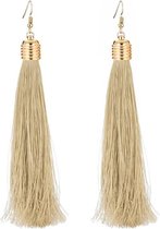Fako Bijoux® - Oorbellen - Kwast XL - Ibiza - Khaki