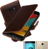 MP Case donkerbruin vintage look hoesje voor Samsung Galaxy A5 (2016)  book case