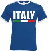 Blauw/ wit Italie supporter ringer t-shirt voor heren XXL