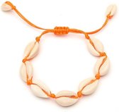 24/7 Jewelry Collection Schelpjes Armband - Schelp - Schelpen - Schelpjes - Oranje Touw