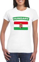 T-shirt met Hongaarse vlag wit dames S