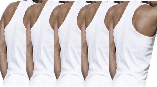 5 stuks halterhemd - 100% katoen - wit - Maat XL
