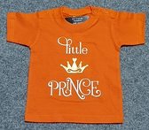 Baby shirt koningsdag met opdruk little prince maat 92