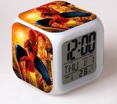 Wekker voor Kids met LED licht - Cartoon design wekker, verschillende kleuren, digitale wekker - Spiderman Design Alarm Clock