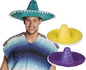 12 stuks: Sombrero Fernando in 3 kleuren - assorti - 50cm