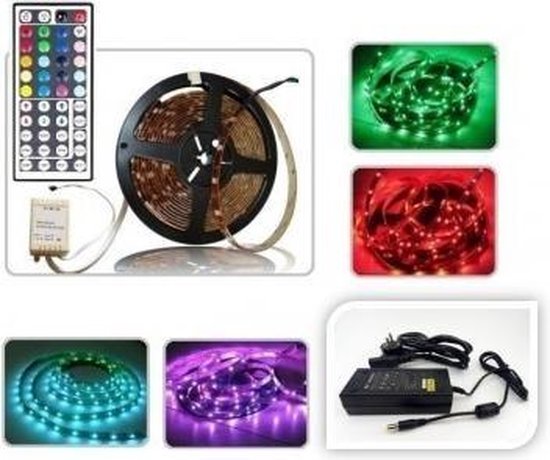 ABC-LED - Led strip - 5 m - RGB - Plug & play 24V Non-Waterproof - incl. 24 Key controller
