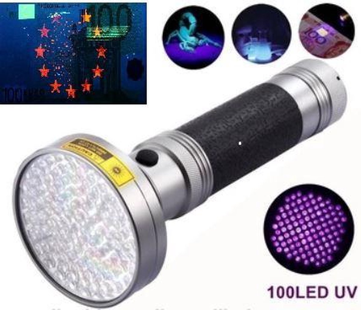 Zeer Krachtige UV Zaklamp 100 Leds 395nm Ultra Violet Licht voor de Opsporing van Urine vlekken door Huisdieren, Geo-caching, en Controle Vals Geld & Namaak