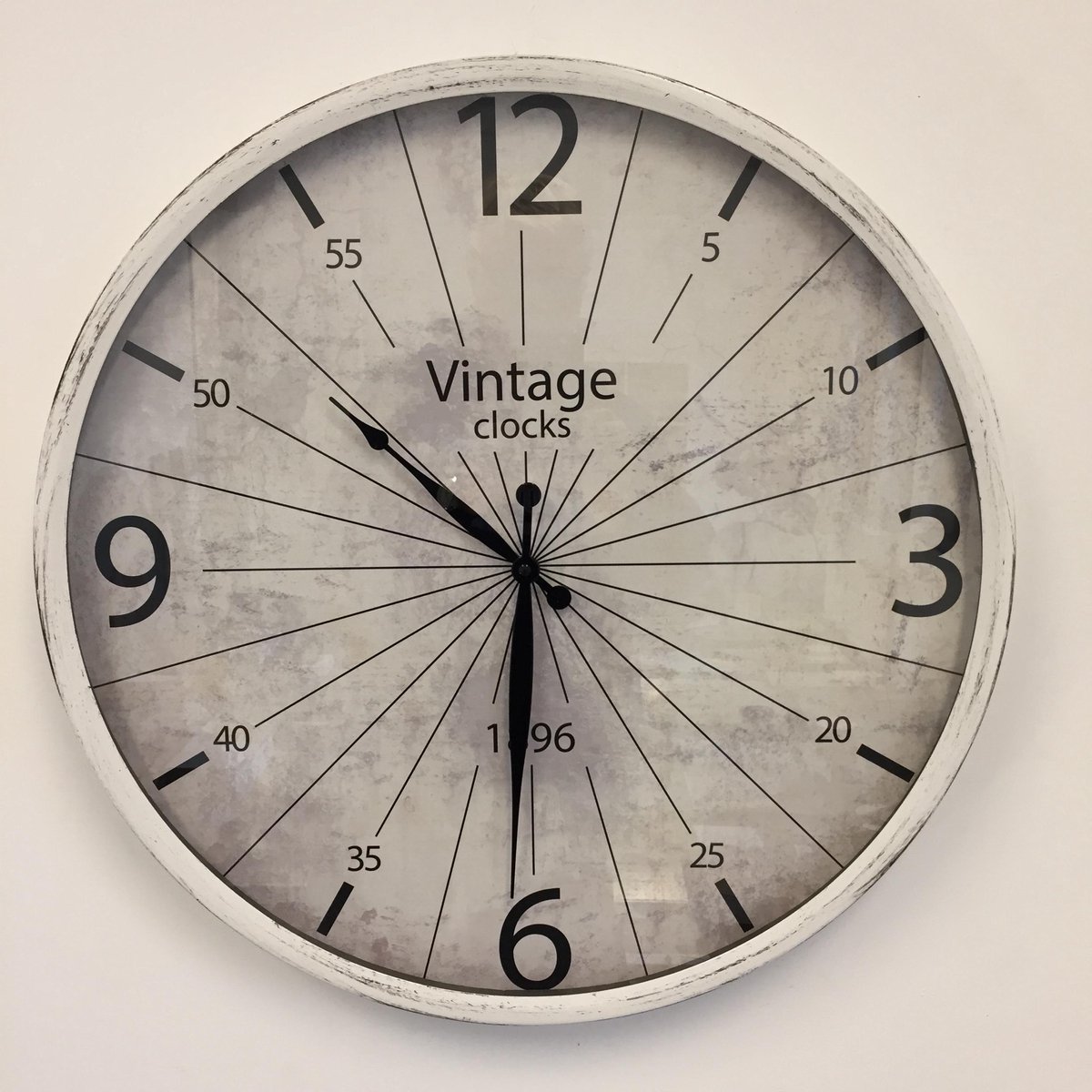Wandklok NAVY RETRO WHITE Industrieel Vintage Design