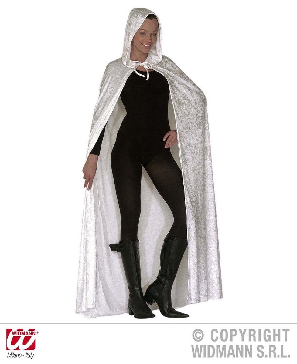 WIDMANN - Witte fluweelachtige cape voor volwassenen |