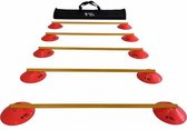 Agility Sports Horden set - 16 delig - 10 rode pionnen - 5 gele trainingsstangen - Incl. Draagtas