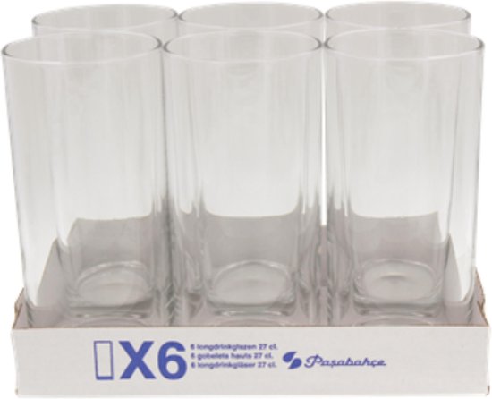 6 Pasabahce Longdrinkglazen - 27cl | Drinkglas | Glazen | Waterglas | Waterglazen | Drinkglazen