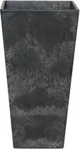 Artstone Plantenbak ELLA - antraciet grijze steen-optiek - 35*35*70 cm