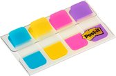 Post-it Index Strong, Set portable, turquoise, jaune, rose, violet, 15,8 x 38,1 mm, 10 onglets / couleur, 4 couleurs / distributeur