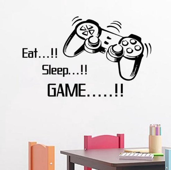 muursticker | eat-sleep-game