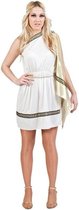 Romeinse verkleed jurk / kostuum wit voor dames - Griekse / Romeinse verkleedkleding S/M (T-04)