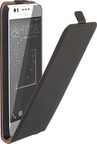 Zwart lederen flip case voor HTC Desire 825 hoesje