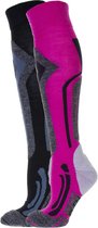 Falcon Blunt B Wintersportsokken - Maat 39-42 - Unisex - roze/ grijs/ zwart